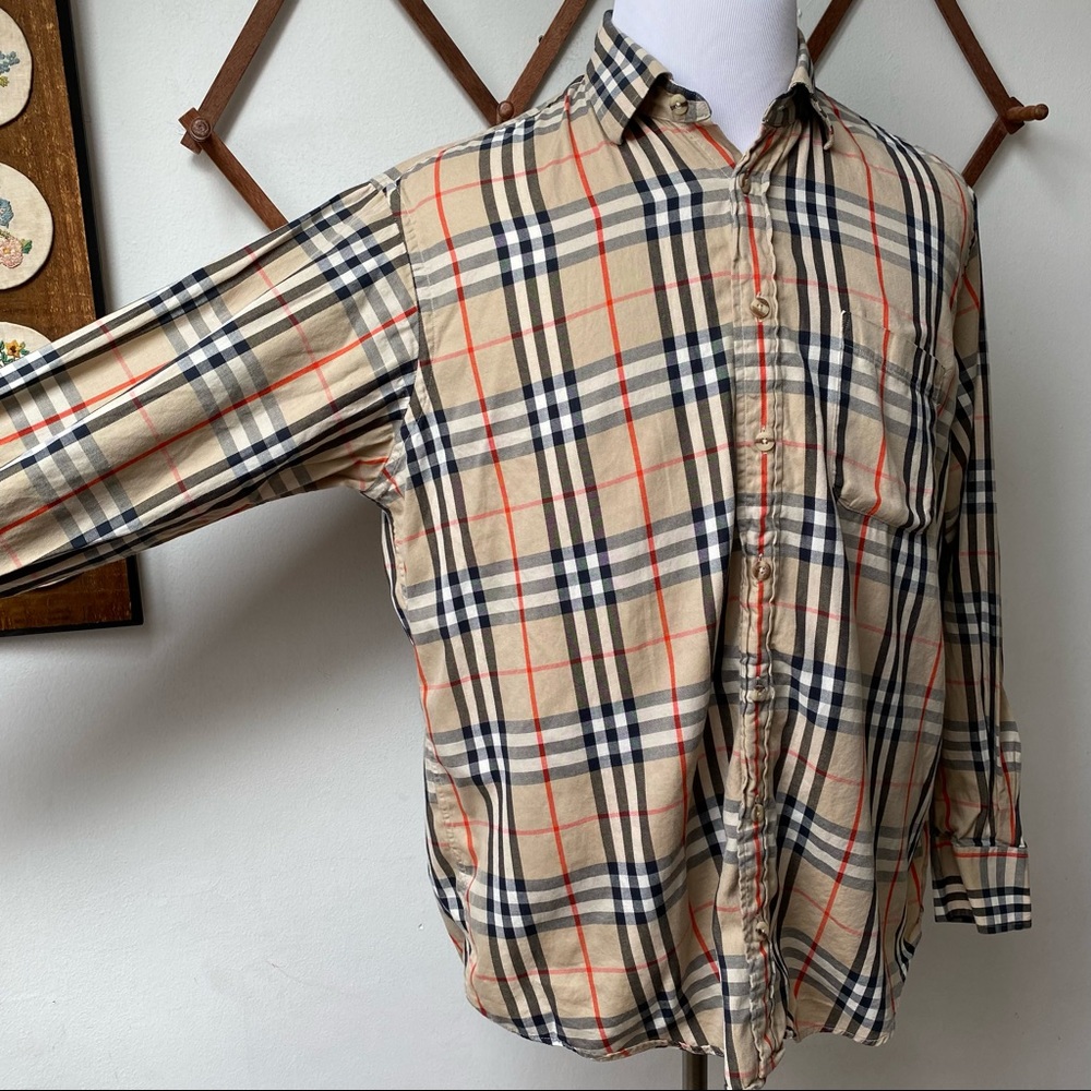 Vintage Burberry Nova Check Plaid Button Shirt - Picture 6 of 14